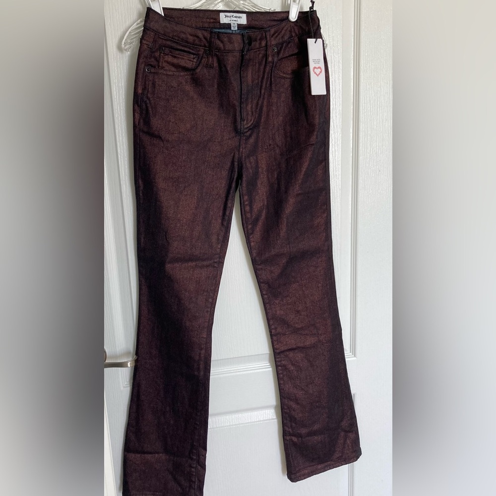 🤎NWT JUICY COUTURE Beautiful Bronze Stretchy Shimmery Pants Size 29